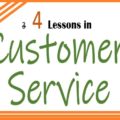 Note saying 4 lessons in customer service