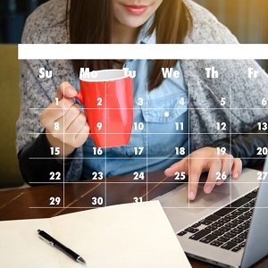 Woman with Organiser and Calendar