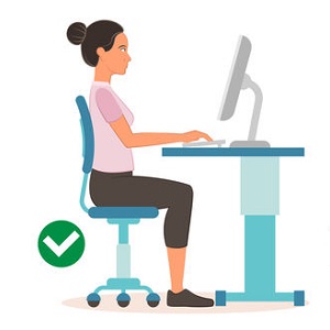correct sitting position at computerC