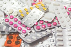 Blister packs of antidepressant medication