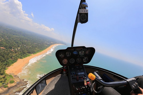 helicopter ride over beach and ocean